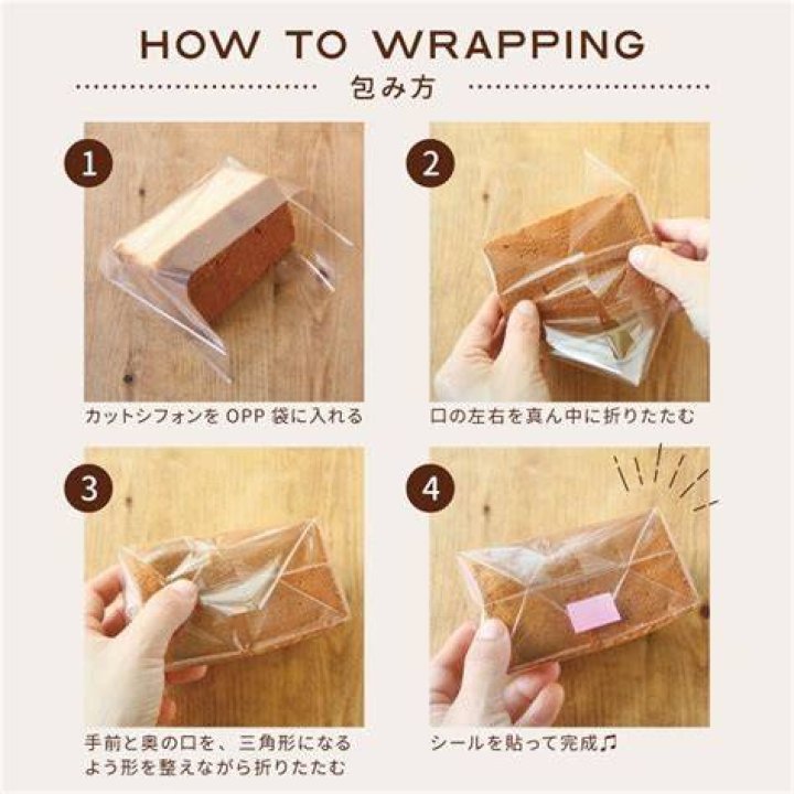 ケーキフィルム 百均の透明ラッピング資材イメージ